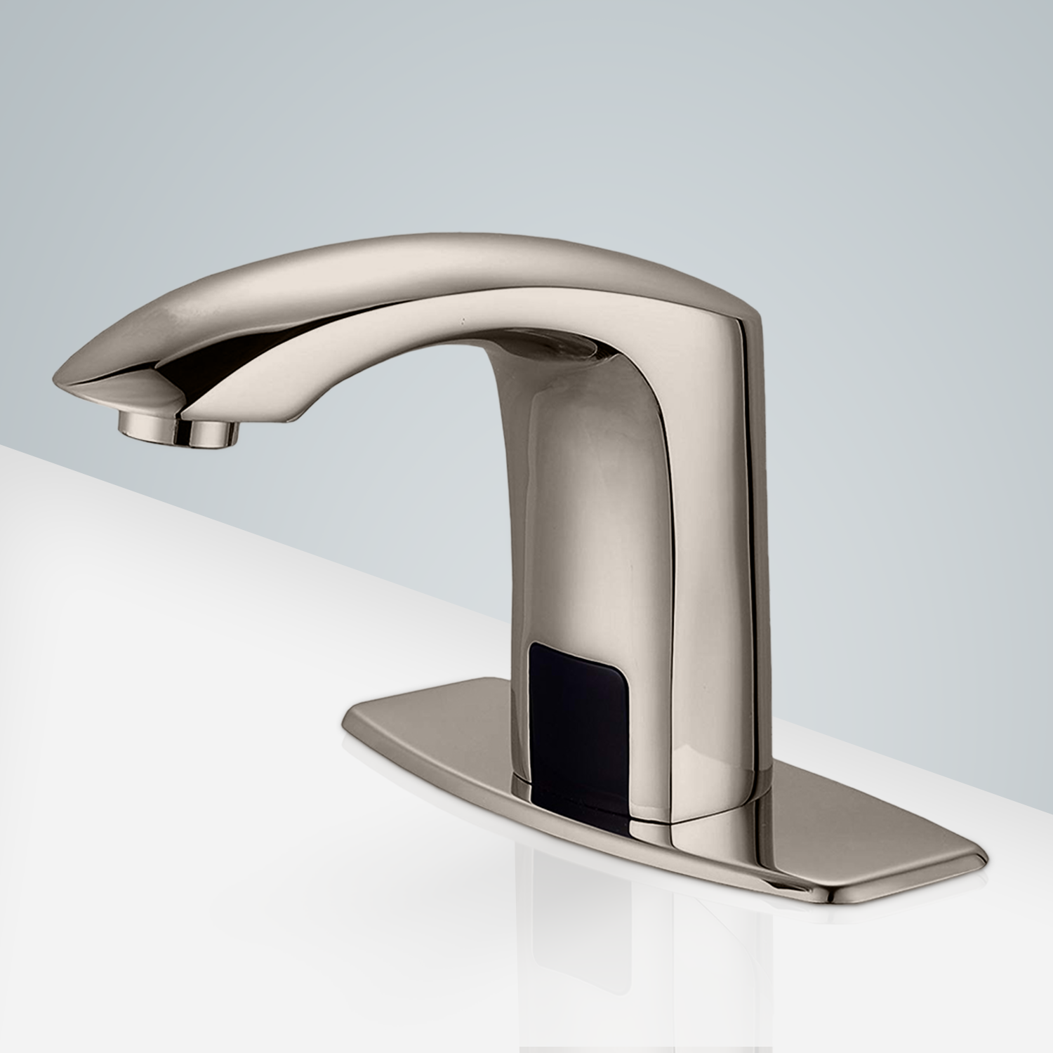 Brushed Nickel Fontana Commercial Contemporary Bathroom Automatic Touchless Sensor Faucet