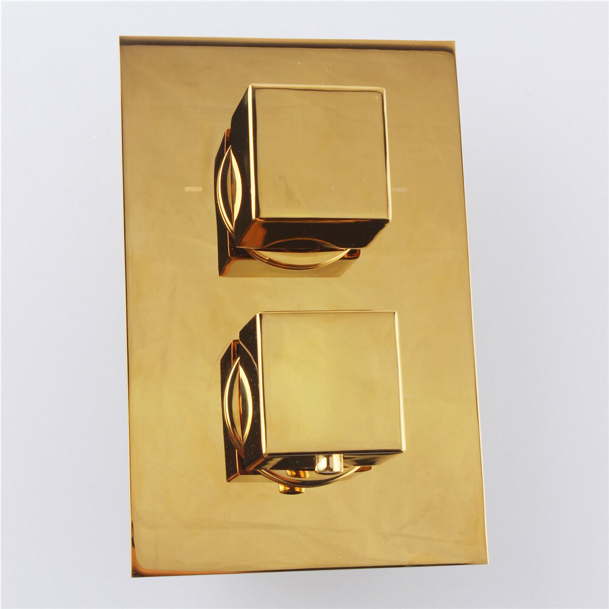Fontana Solid Brass Gold Tone Finish Concealed Thermostatic Shower Valve Mixer 2 Way