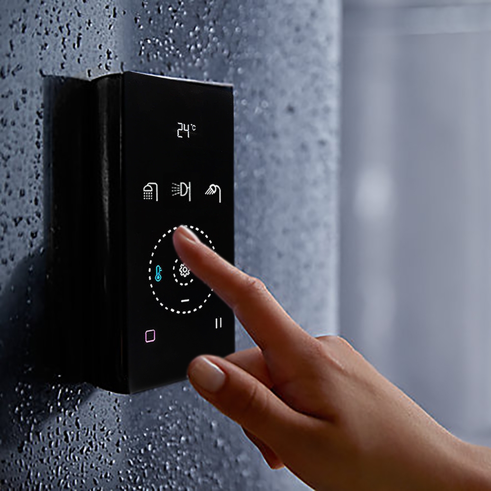 Fontana Peru 3-Way Black LED Digital Display Smart Thermostat Shower Mixer