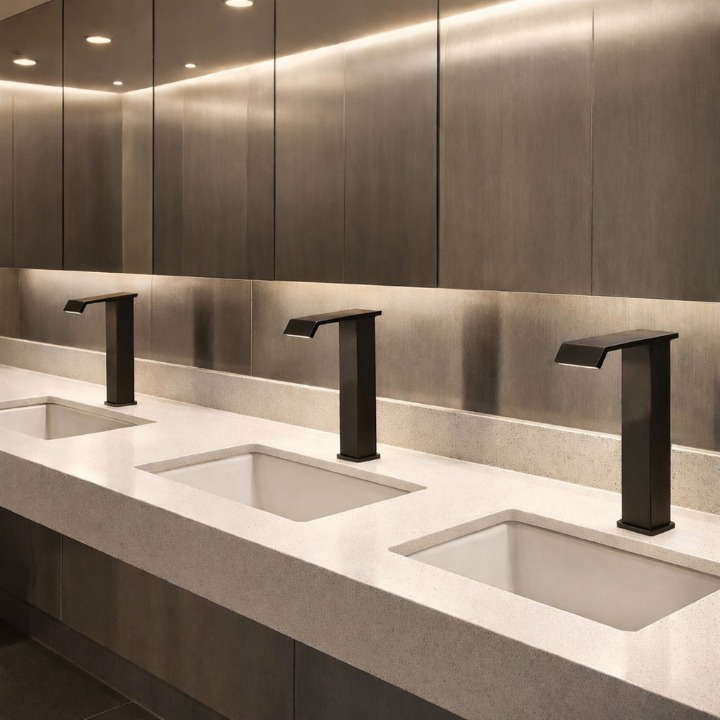 Infrared touchless sensor faucets for public restrooms