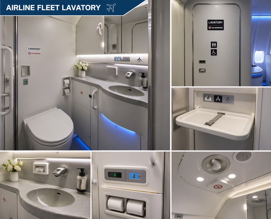 Aircraft lavatory touchless faucet system with airline-grade automatic sensor activation and aviation sink integration