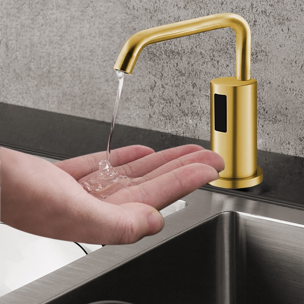 Fontana Gold Leo Automatic Soap Dispenser - Deck Mounted Commercial Liquid Foam Soap Dispenser