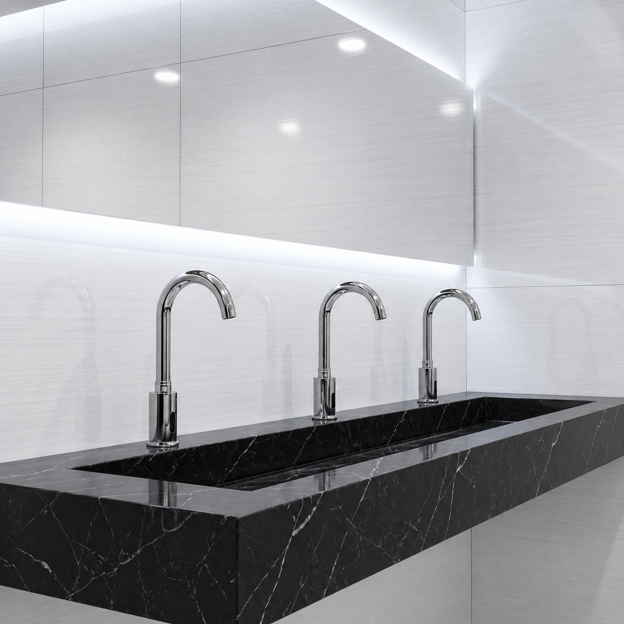 Delta Commercial Touchless Bathroom Faucet in polished chrome
