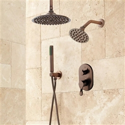 Avila Dual Round Shower Head Jet Spray and Hand Shower in Oil Rubbed Bronze