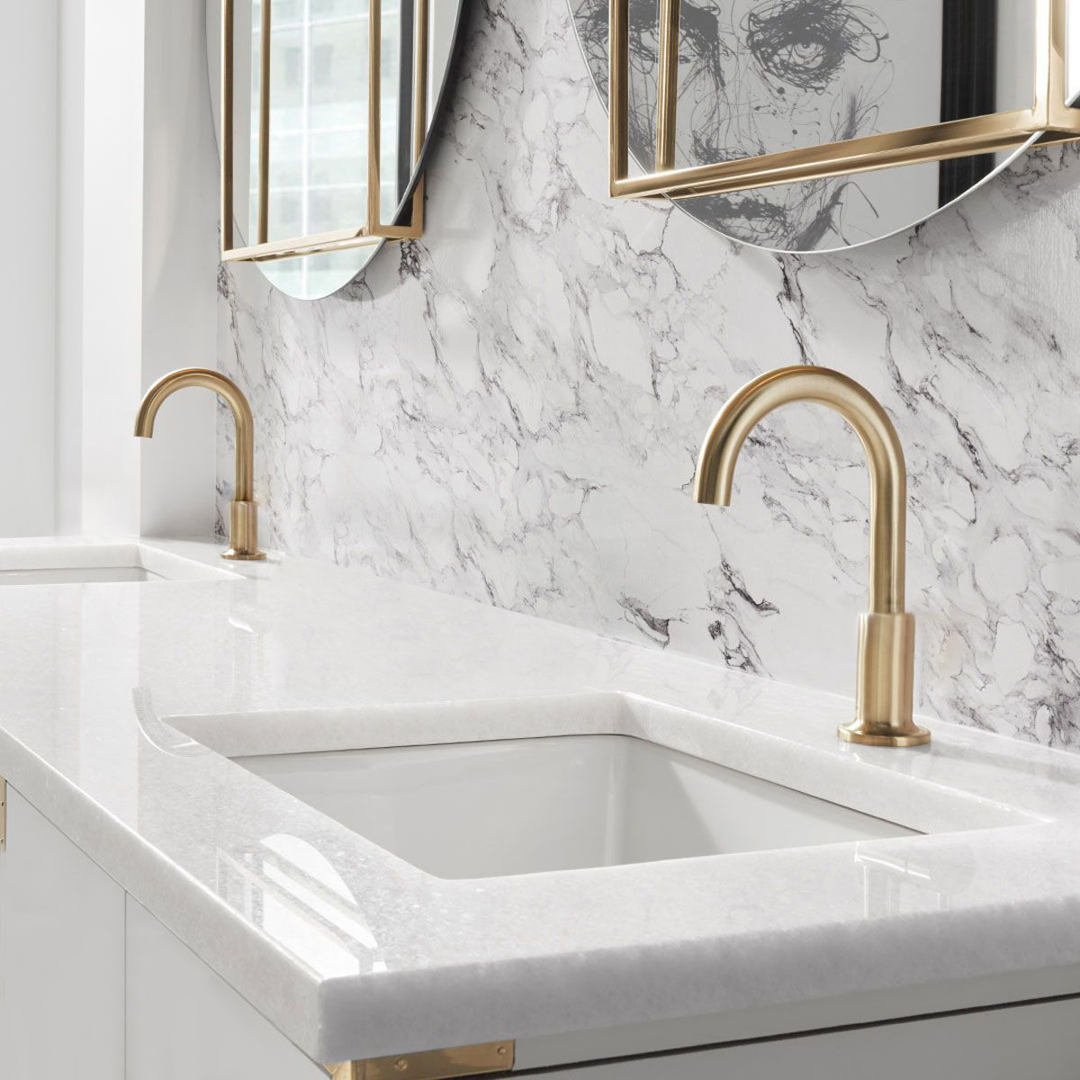 Fontana Commercial Brushed Gold Touchless Automatic Sensor Hands-Free Faucet