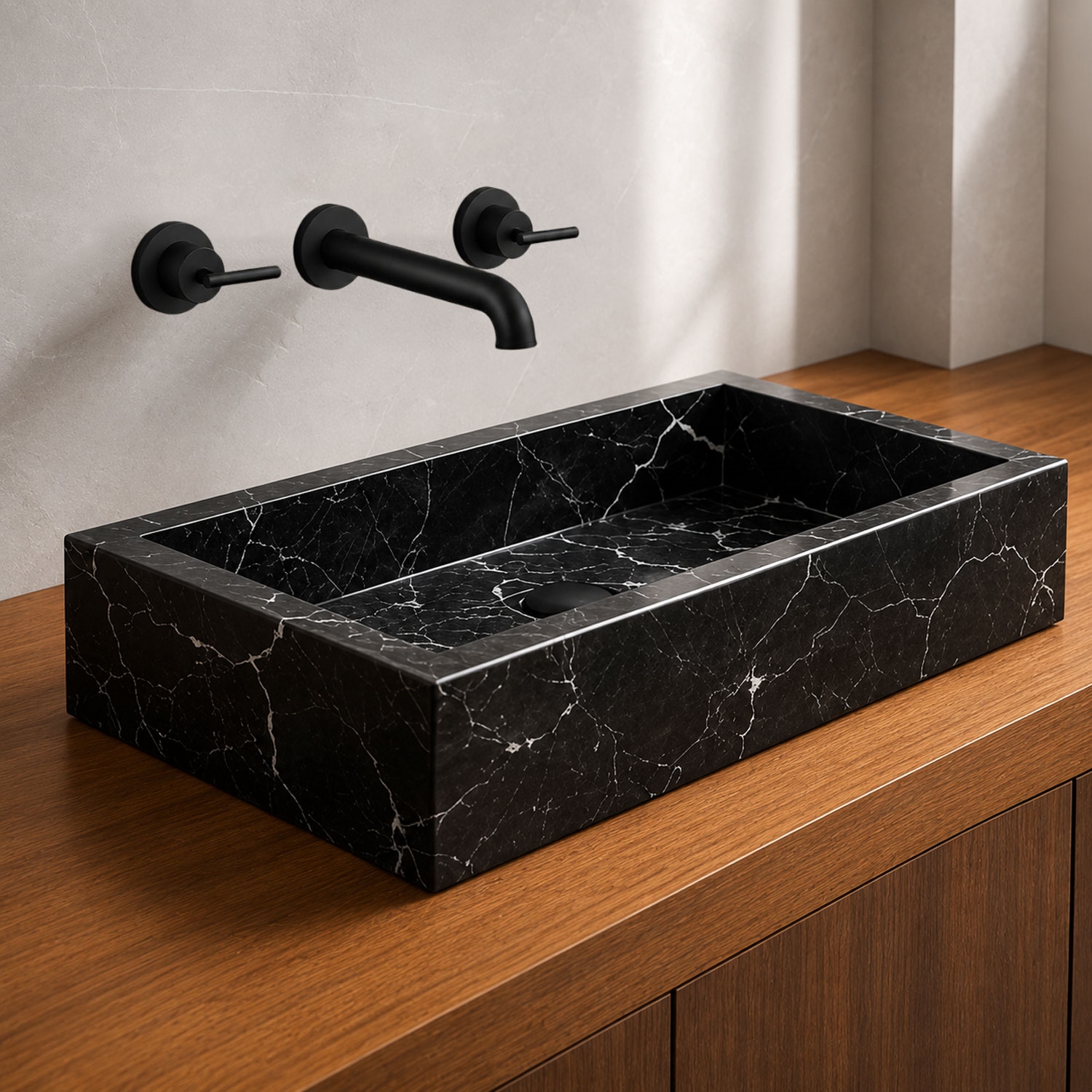 BathSelect BS20042MB Matte Black Touchless Faucet and Soap Dispenser