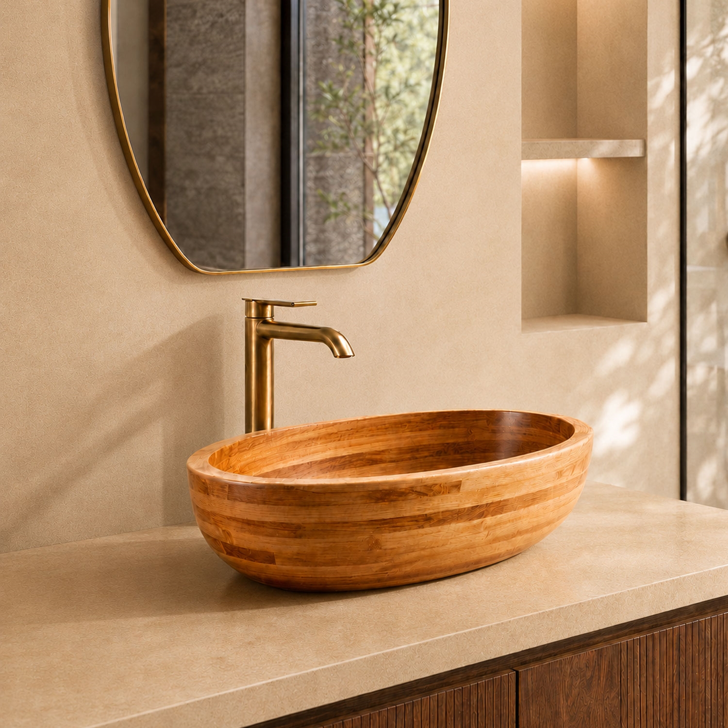 BathSelect BS20048BG Brushed Gold Touchless Faucet and Soap Dispenser