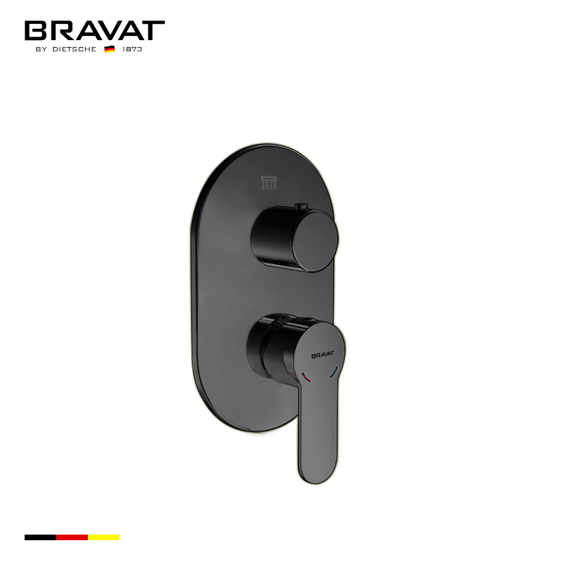 Bravat Dark Oil Rubbed Bronze Shower Valve Mixer 2-Way Concealed Wall Mounted