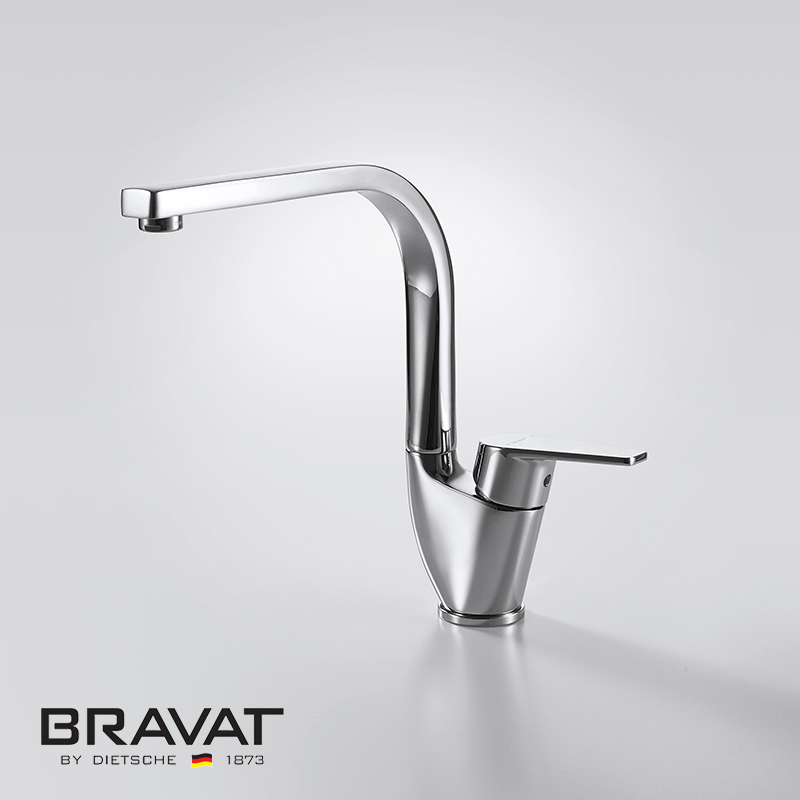 Bravat Deck Mount Single Handle Kitchen Sink Faucet