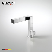 Bravat Stylish Square Adjustable Chrome Deck Mount Faucet