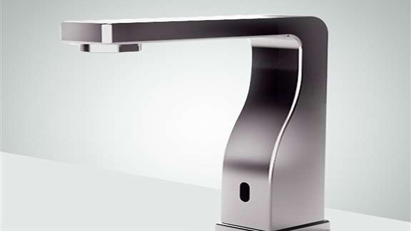 Bravat Classic Commercial Brushed Nickel Hands-Free Motion Sensor Faucet