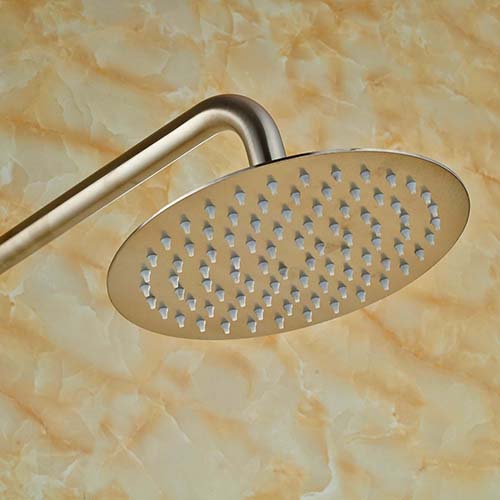 California Nickel Brushed 10 Rain Shower Head Swivel Tub Spout With Hand Shower Unit