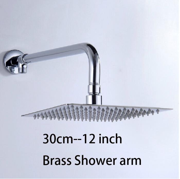 Chrome Finish Square Shower Head System With 4 Body Massage Shower Jets