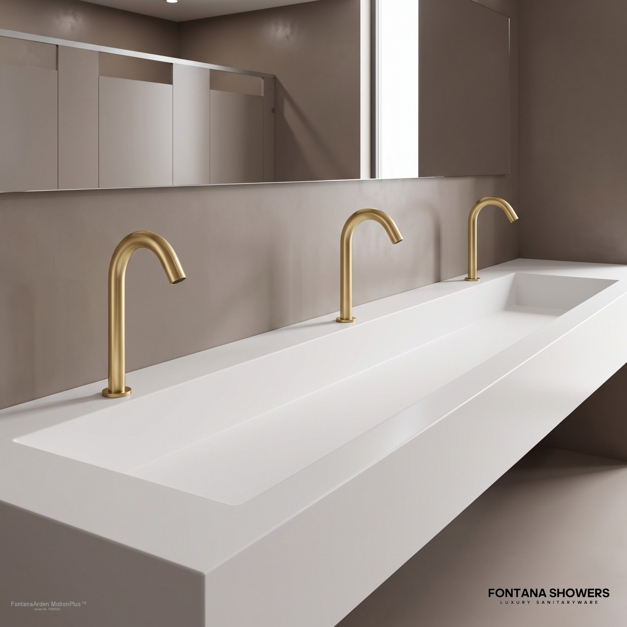 Fontana Arden MotionPlus Collection Brushed Gold Premium Touchless Bathroom Faucet