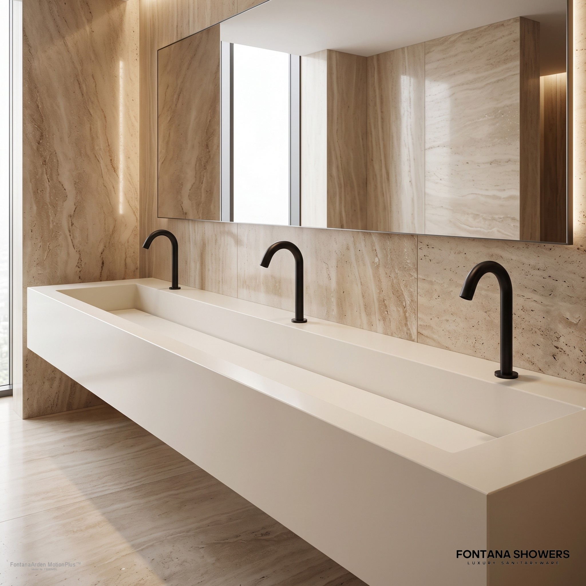 Fontana Arden MotionPlus Collection Matte Black Modern Touchless Bathroom Faucet