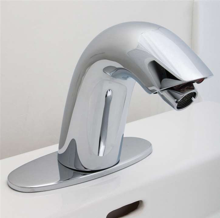 Fontana Conto Commercial Chrome Automatic Motion Sensor Bathroom Touchless Faucet with Soap Dispenser
