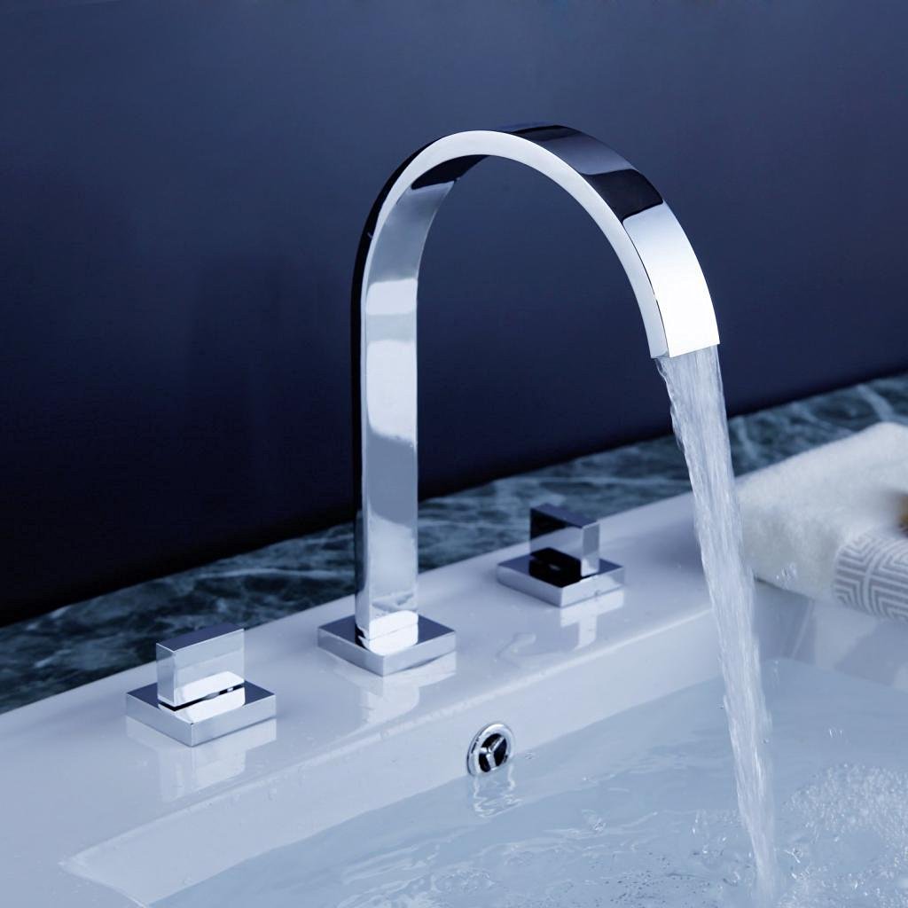Fontana Oran Contemporary Chrome Finish Bathroom Sink Faucet
