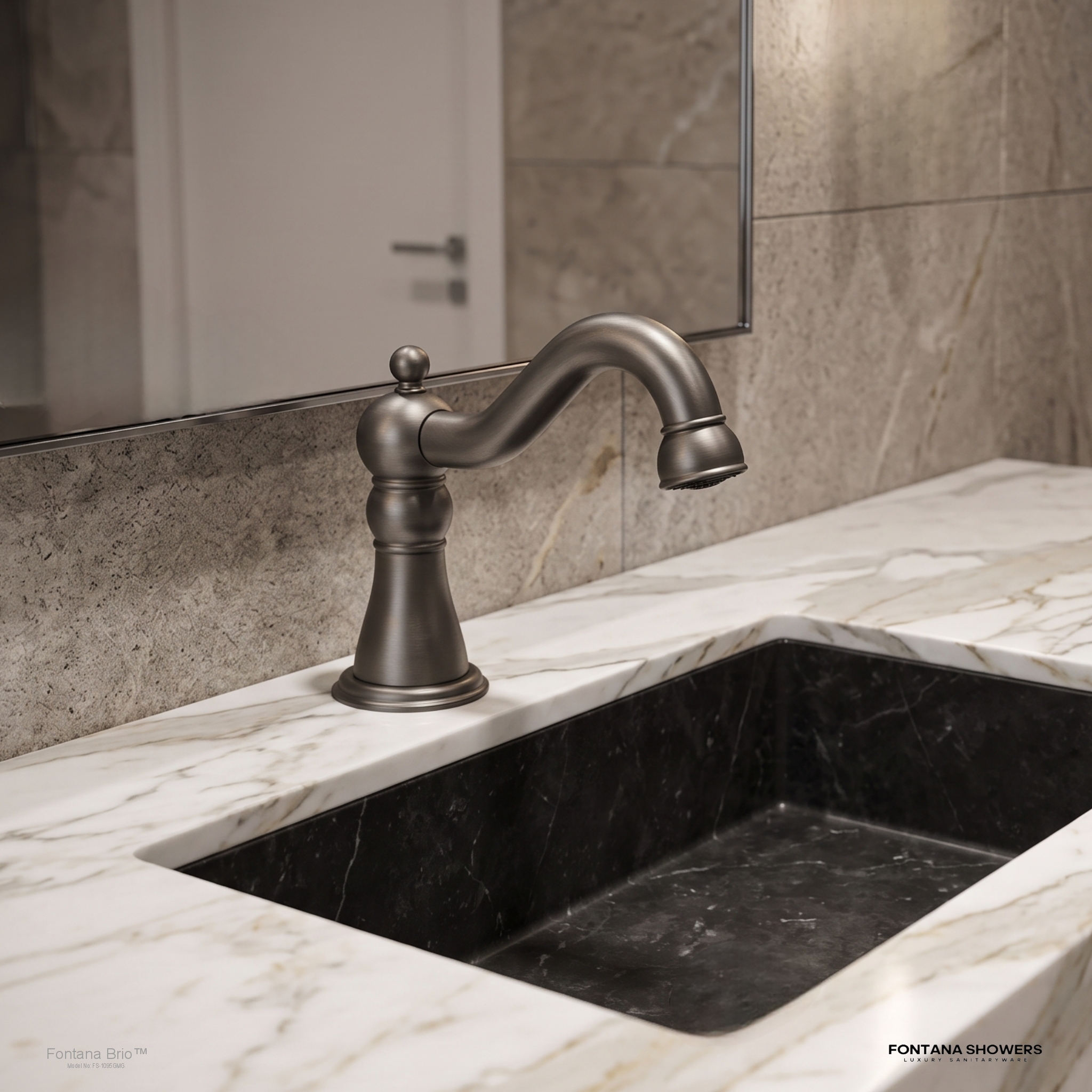 Fontana Commercial Gun Metal Gray Automatic Sensor Hands Free Faucet, product view 2