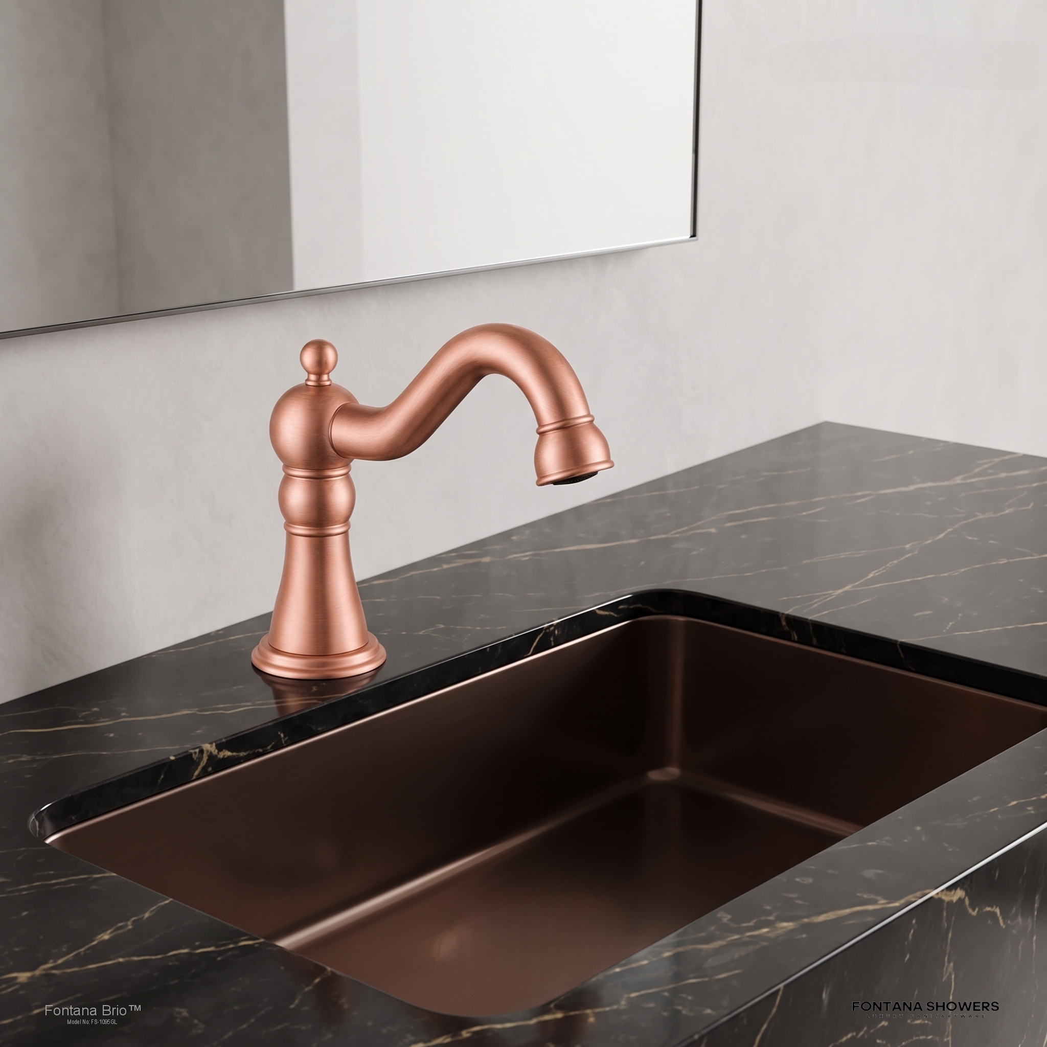 Fontana Commercial Rose Gold Automatic Sensor Hands Free Faucet