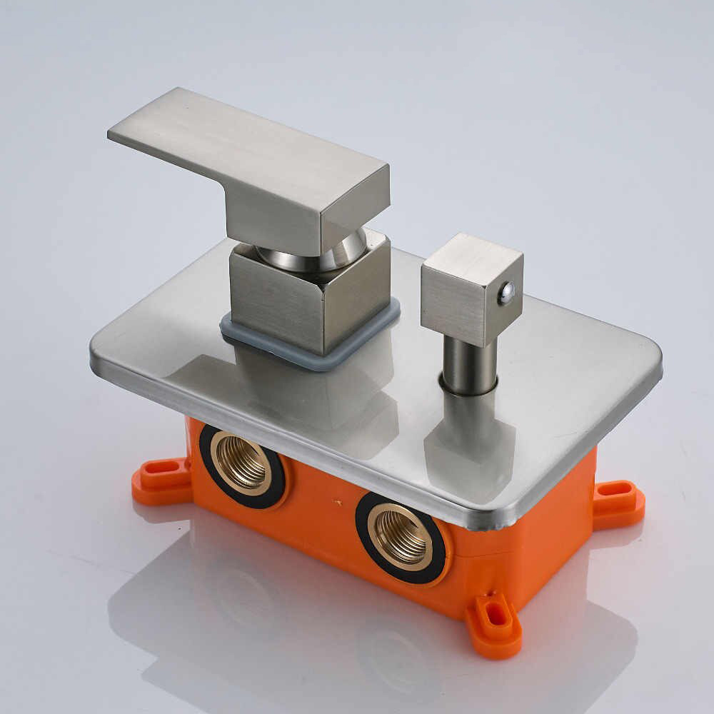 Fontana Showers 3 Way Wall-Mounted Shower Faucet Mixer Valve, Brushed Nickel