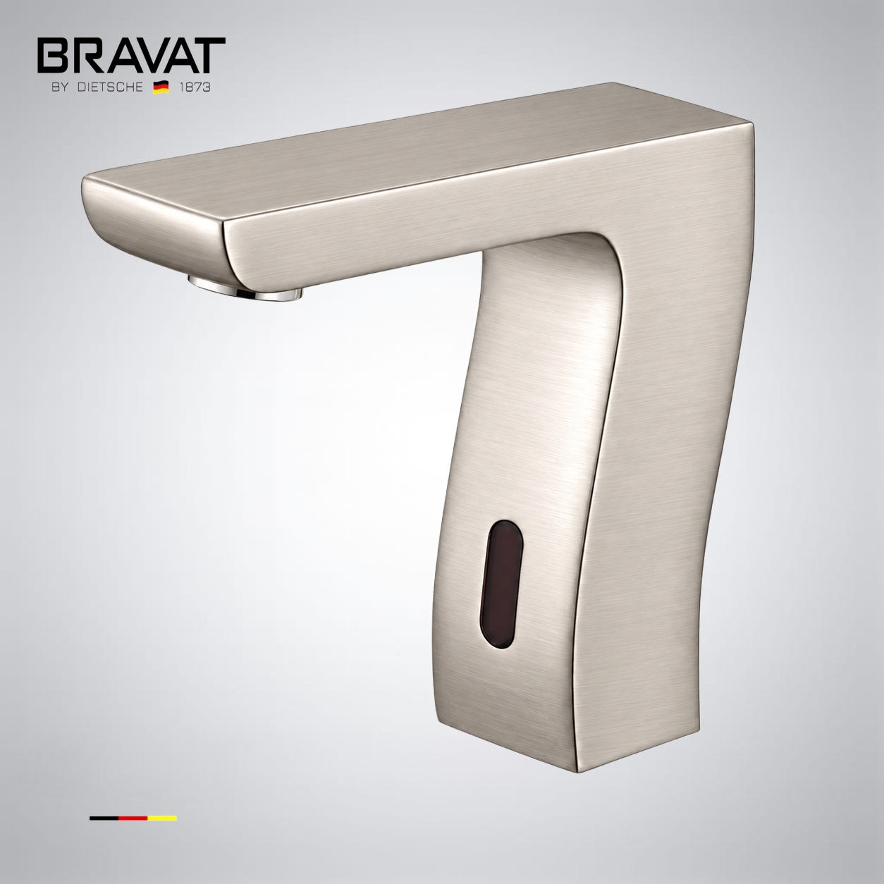 Bravat Commercial Automatic Brushed Nickel Hands Free Sensor Faucet
