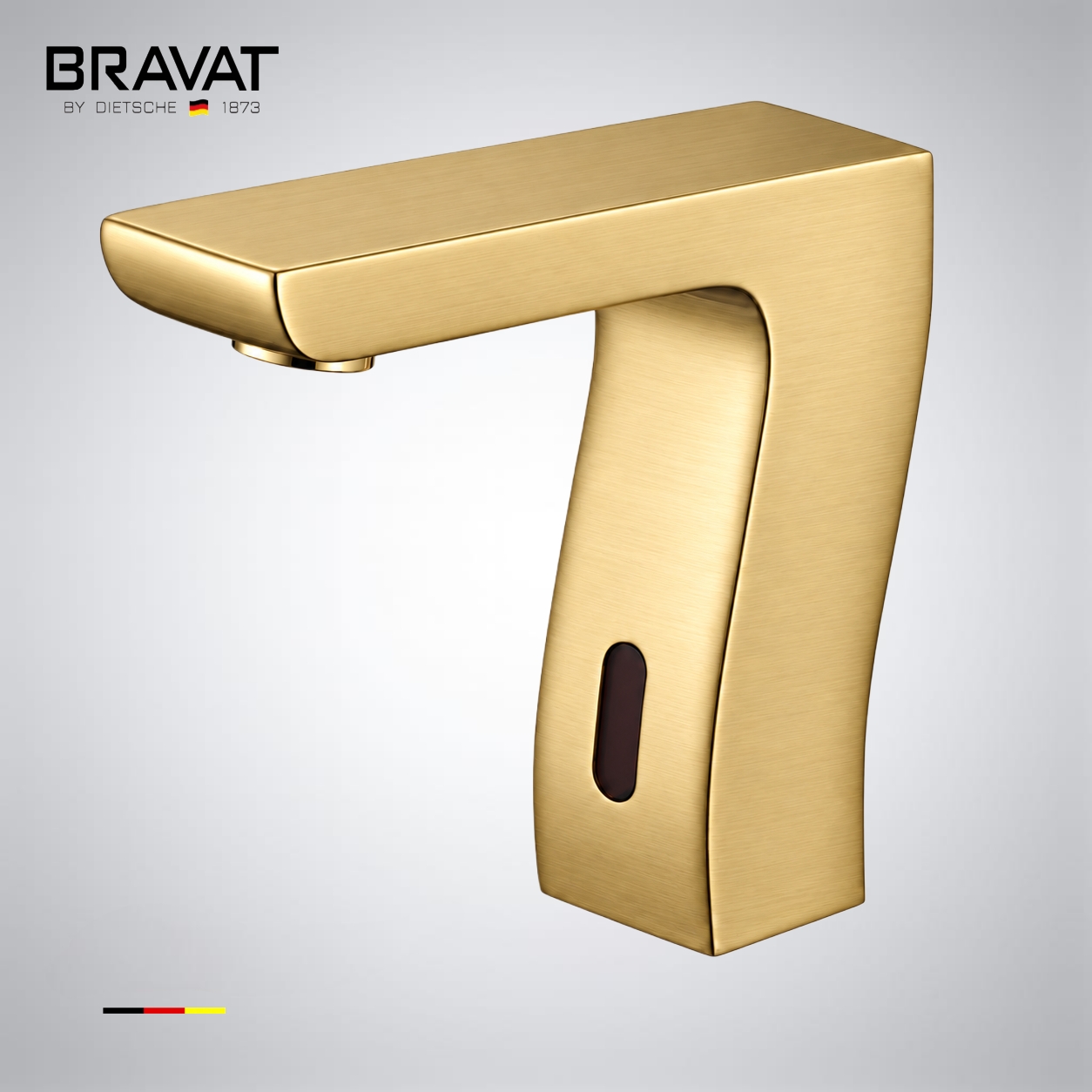 Bravat Trio Commercial Automatic Hands Free Motion Sensor Faucet in Polished Gold Finish