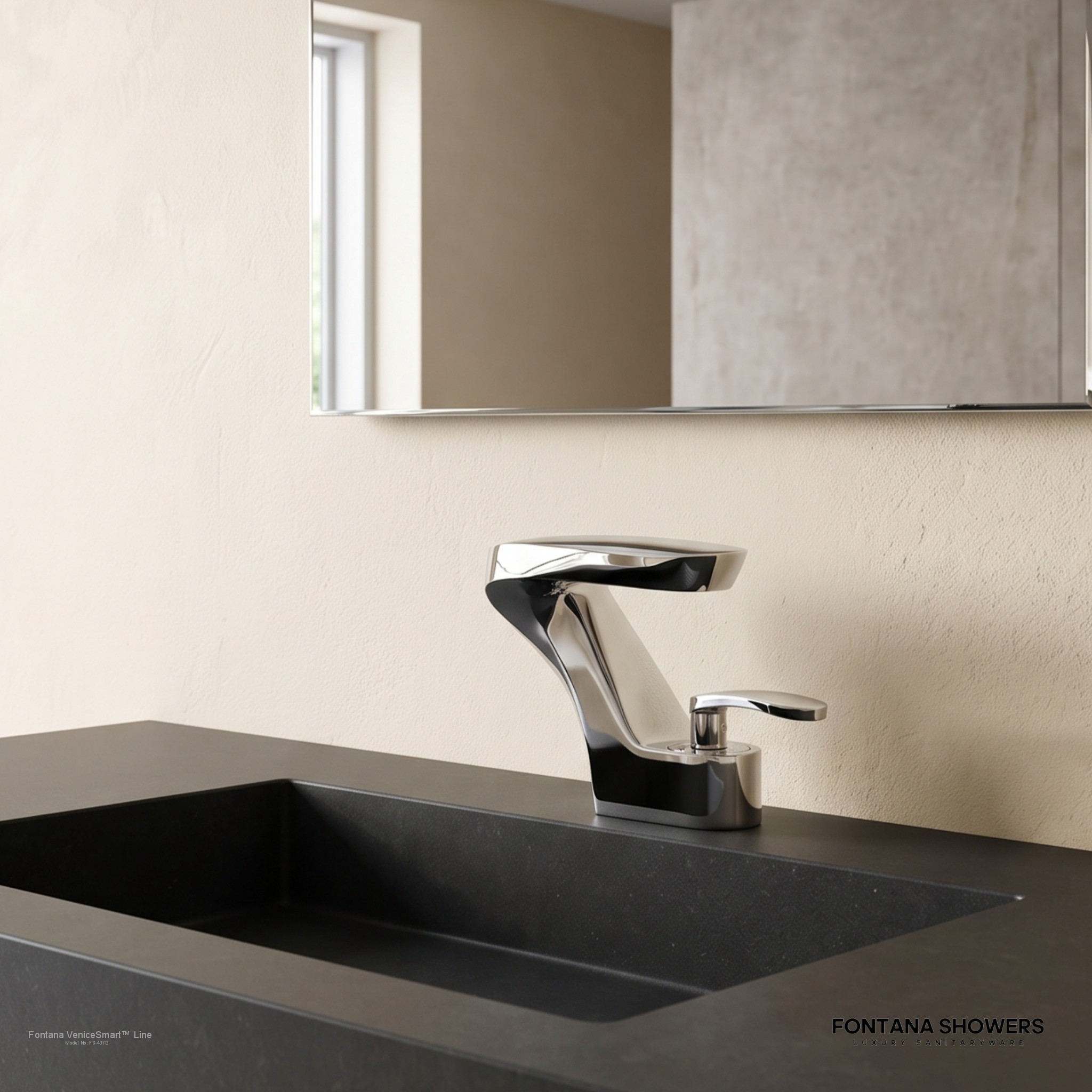 Venice Contemporary Design Bathroom Sink Faucet Chrome Finish