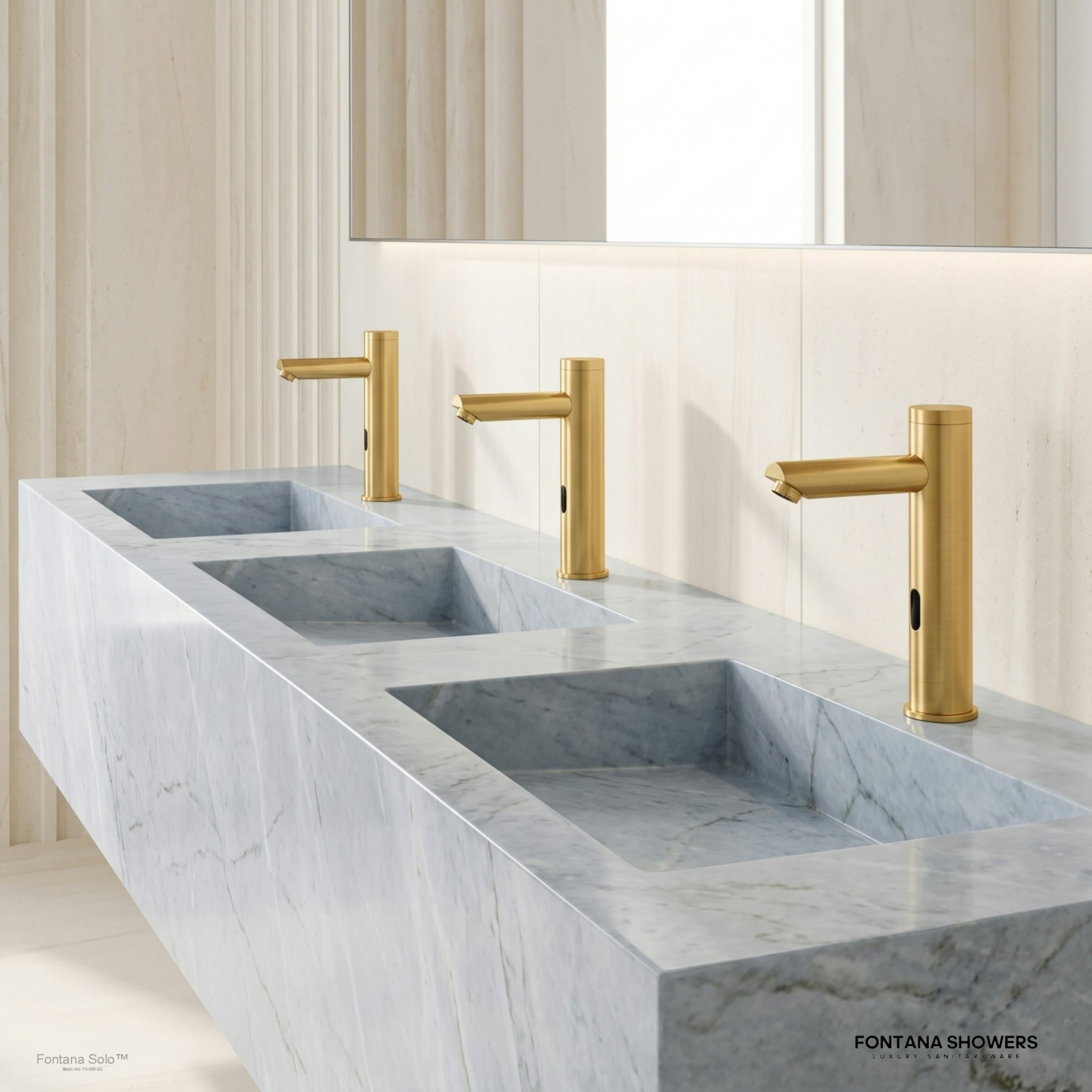Solo Brushed Gold Touchless Motion Activated Sink Faucet