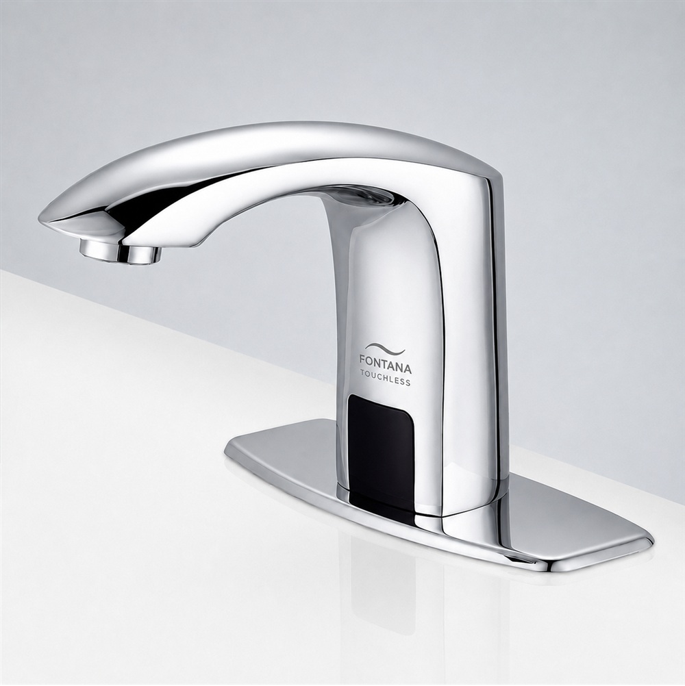 Touchless Bathroom Faucet Fontana brand REVIT FAMILY Fontana Commercial Automatic Hands Free Chrome Finish Sensor Faucet