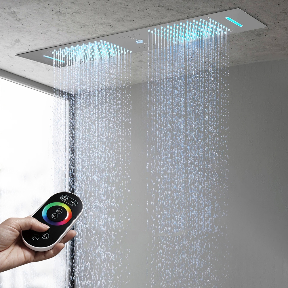 Fontana Tranquil Flow Chrome Remote Control LED Rain Shower