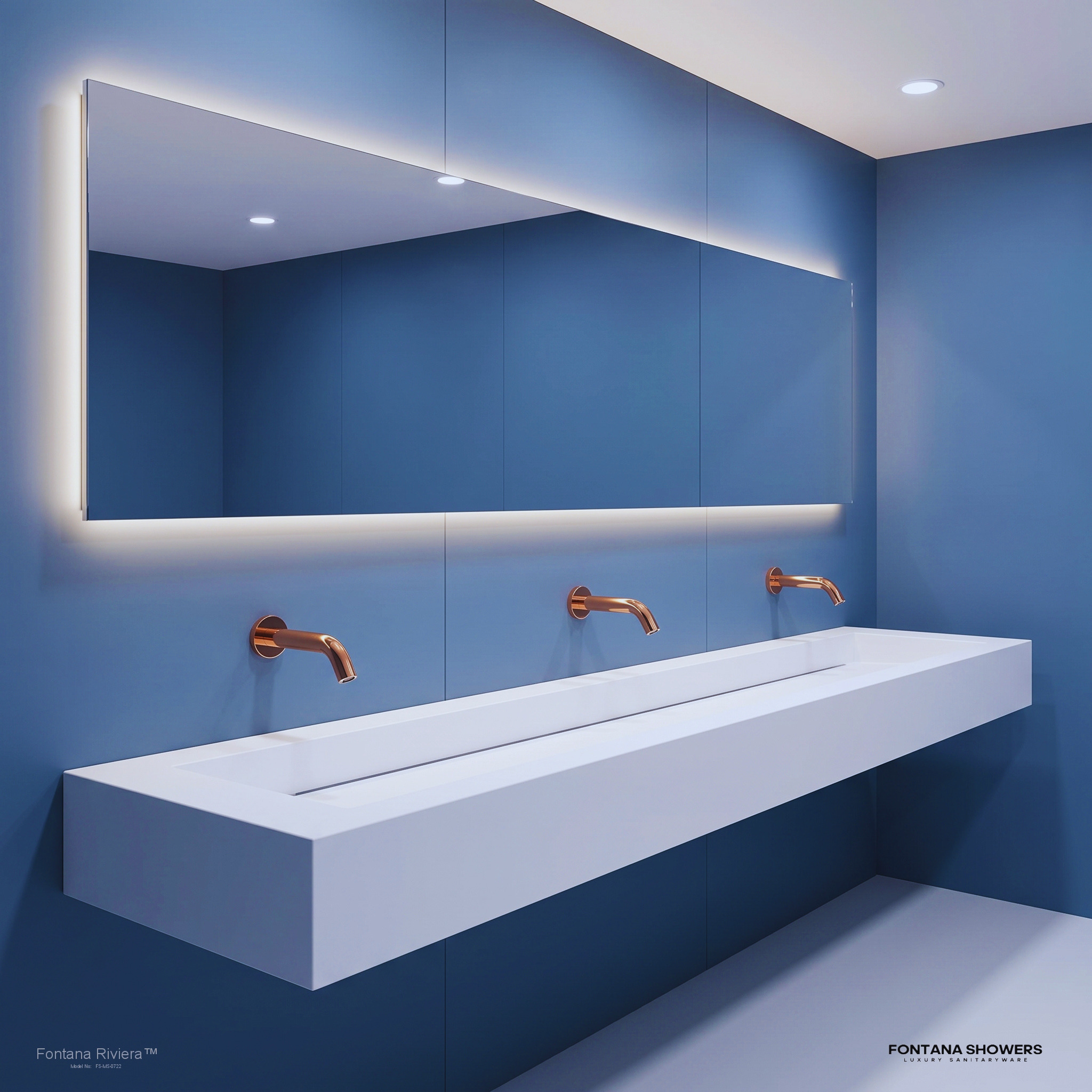 Fontana rose gold wall-mounted automatic commercial sensor faucet