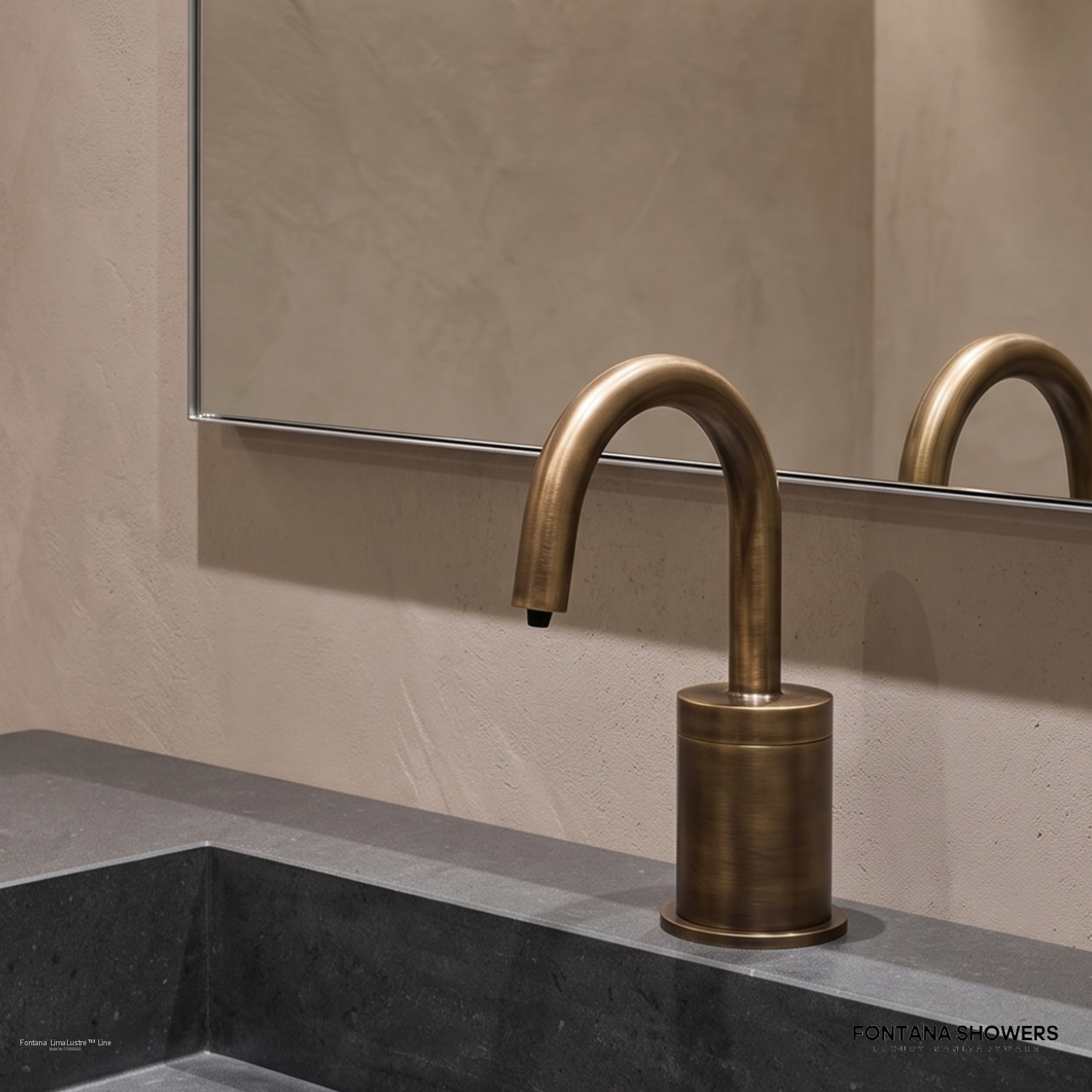 Fontana Lima Antique Brass Deck Mounted Automatic Soap Dispenser
