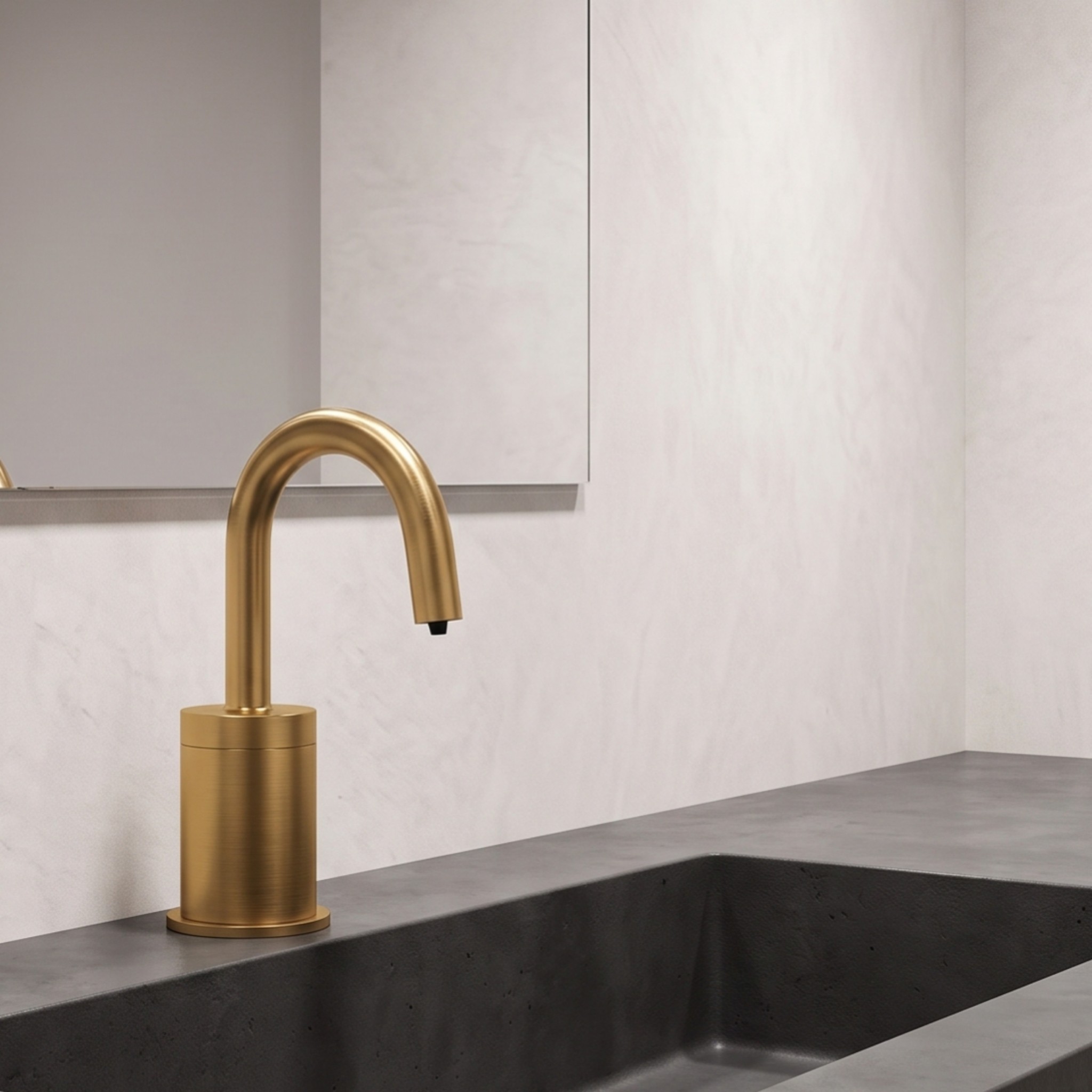 Fontana Lima Brushed Gold Deck Mounted Automatic Soap Dispenser