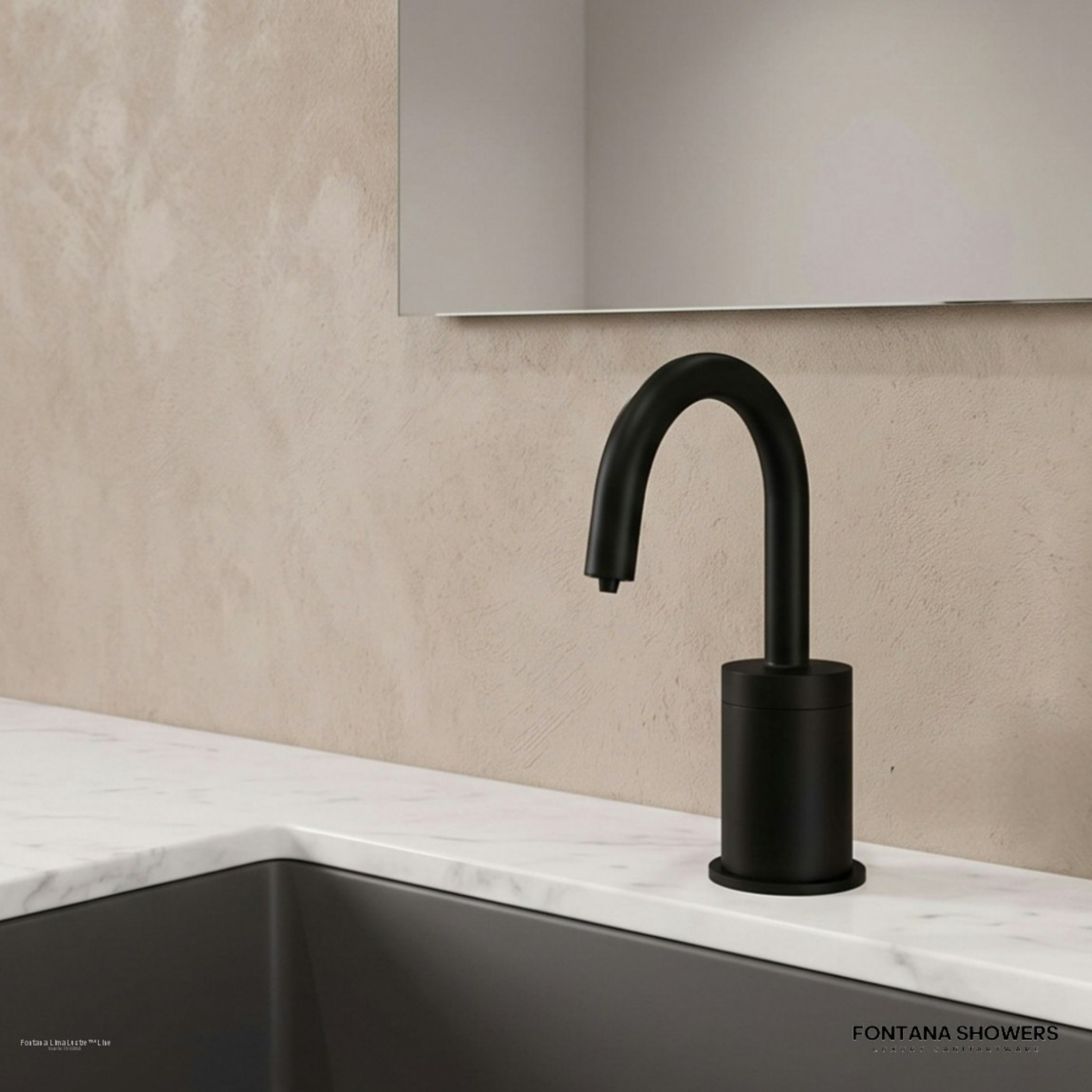 Fontana Lima Matte Black Deck Mounted Automatic Soap Dispenser