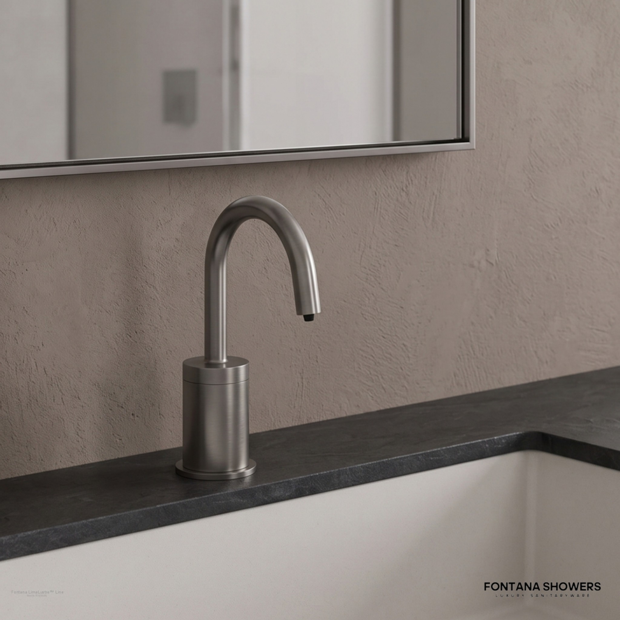 Fontana Lima Gun Metal Gray Deck Mounted Automatic Soap Dispenser