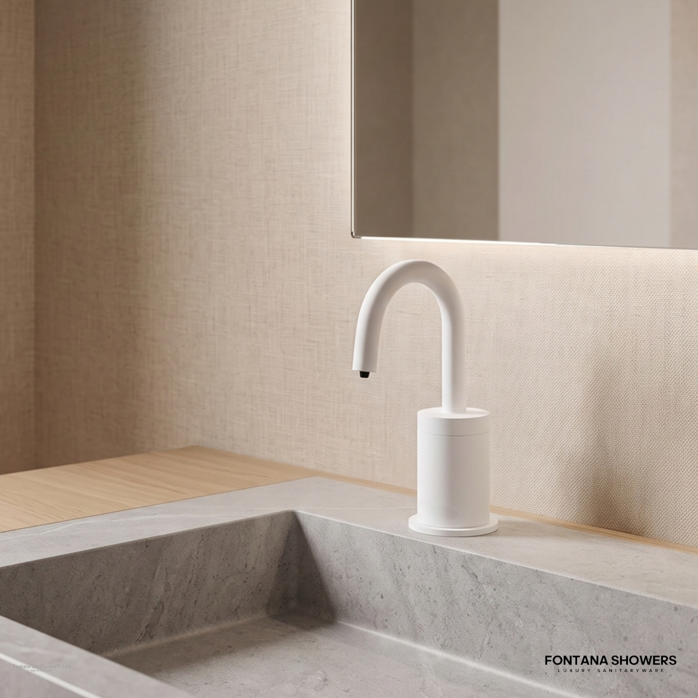 Fontana Lima Matte White Deck Mounted Automatic Soap Dispenser