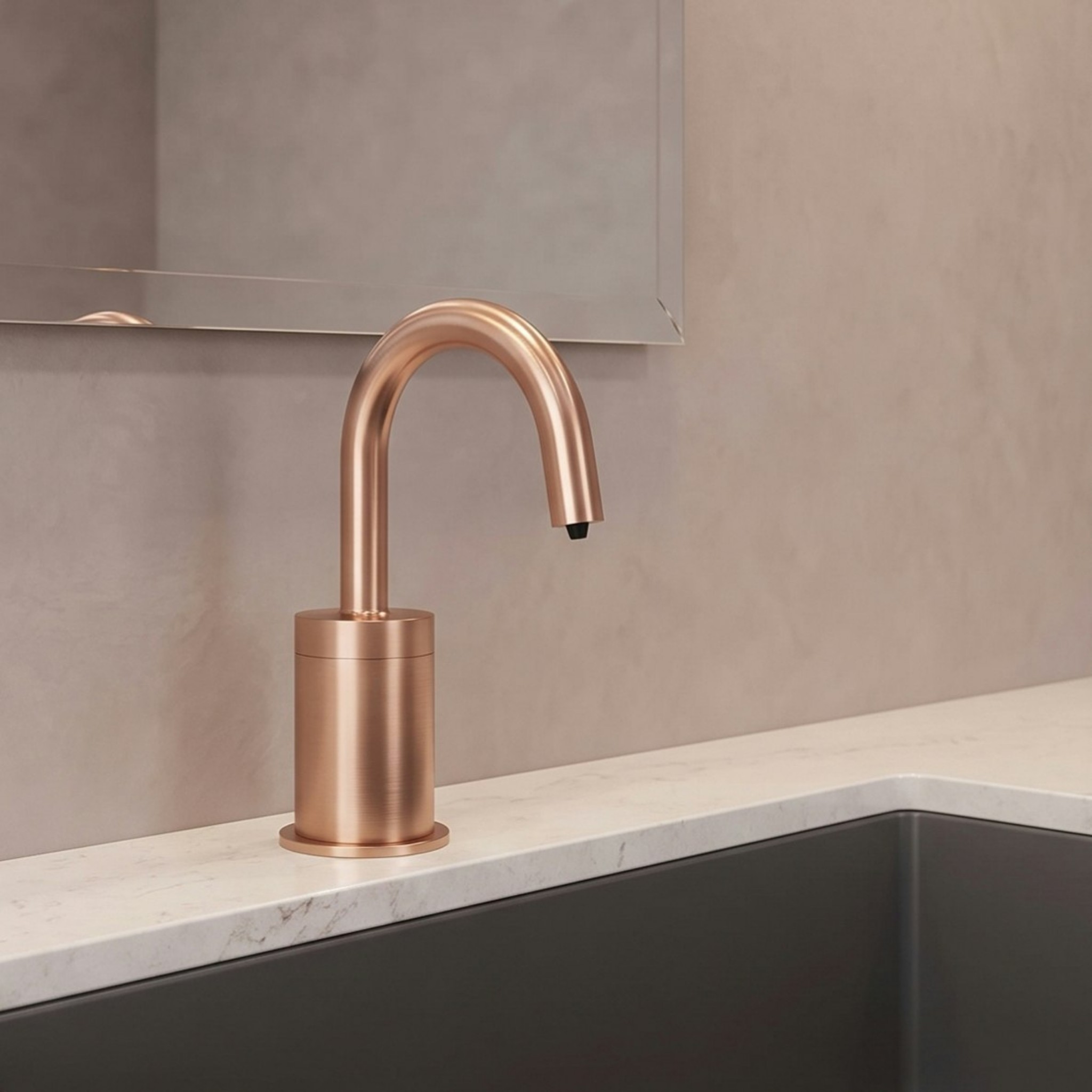 Fontana Lima Rose Gold Deck Mounted Automatic Soap Dispenser