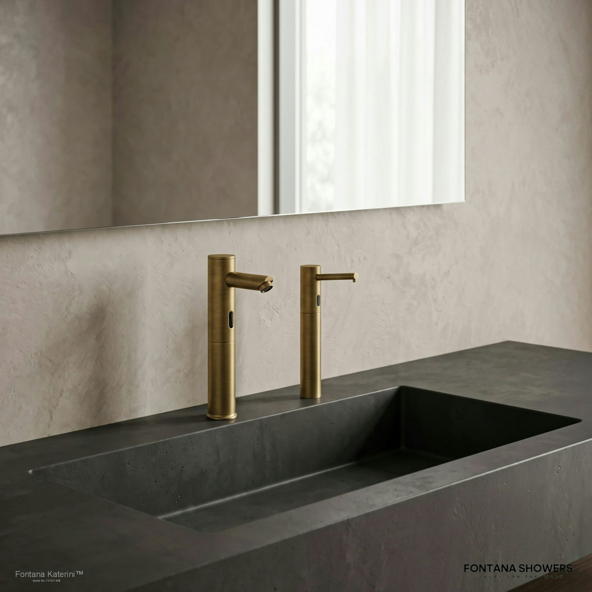 Fontana Katerini Antique Brass Touchless Fixture Pair