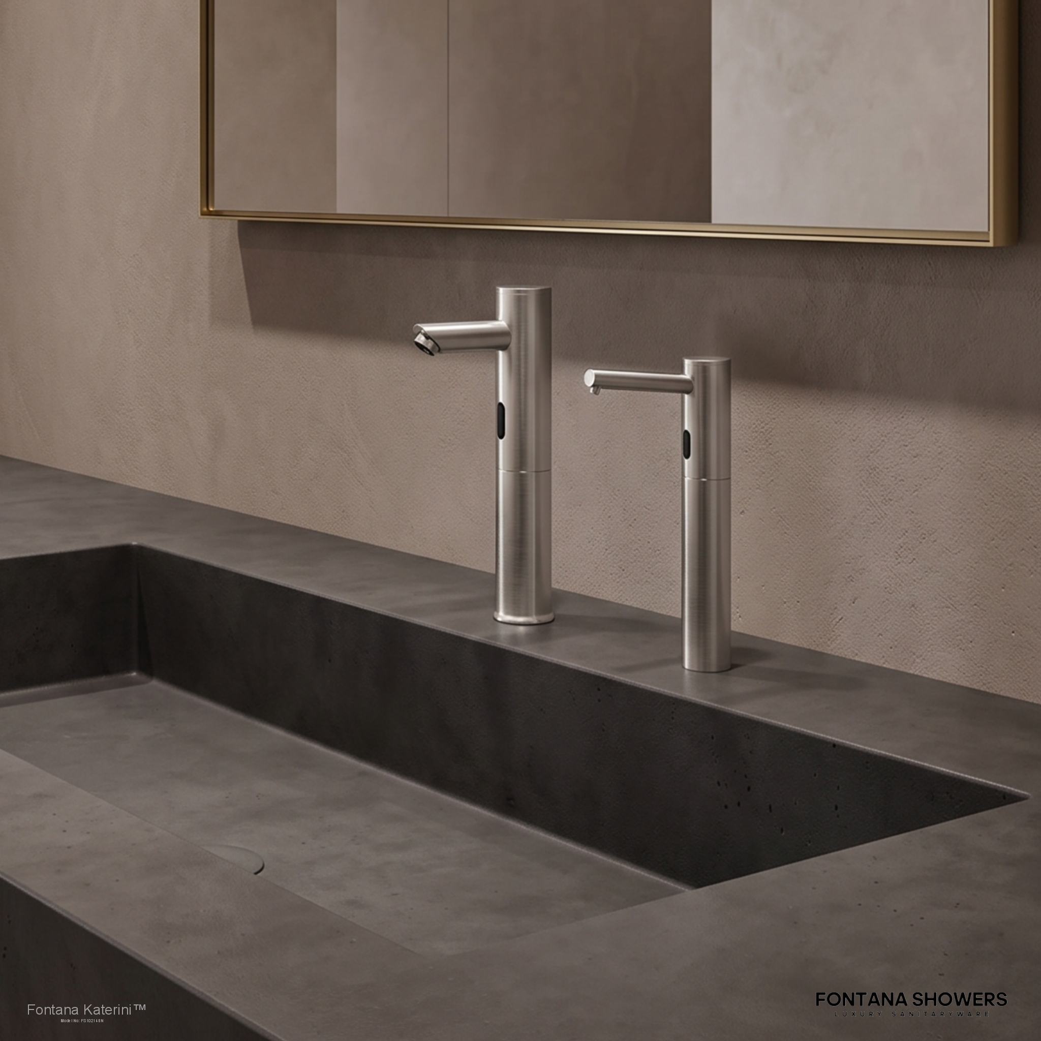 Fontana Katerini Brushed Nickel Commercial Sensor Faucet Set