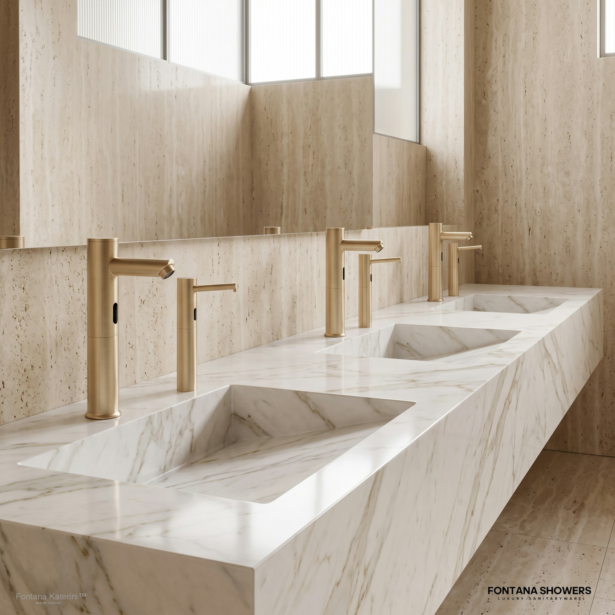 Fontana Katerini Champagne Sensor Faucet Pair