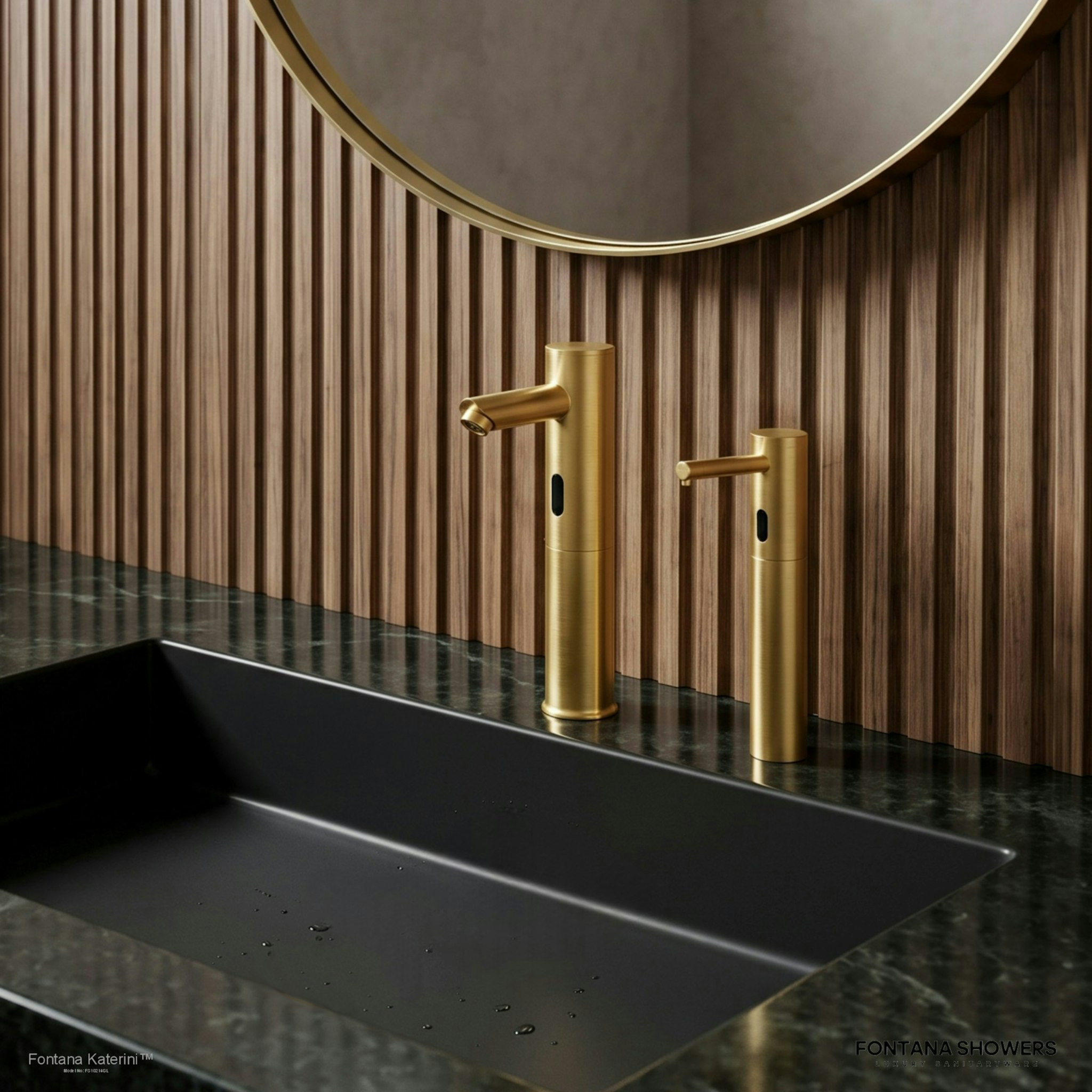 Fontana Katerini Gold Sensor Faucet and Soap Dispenser