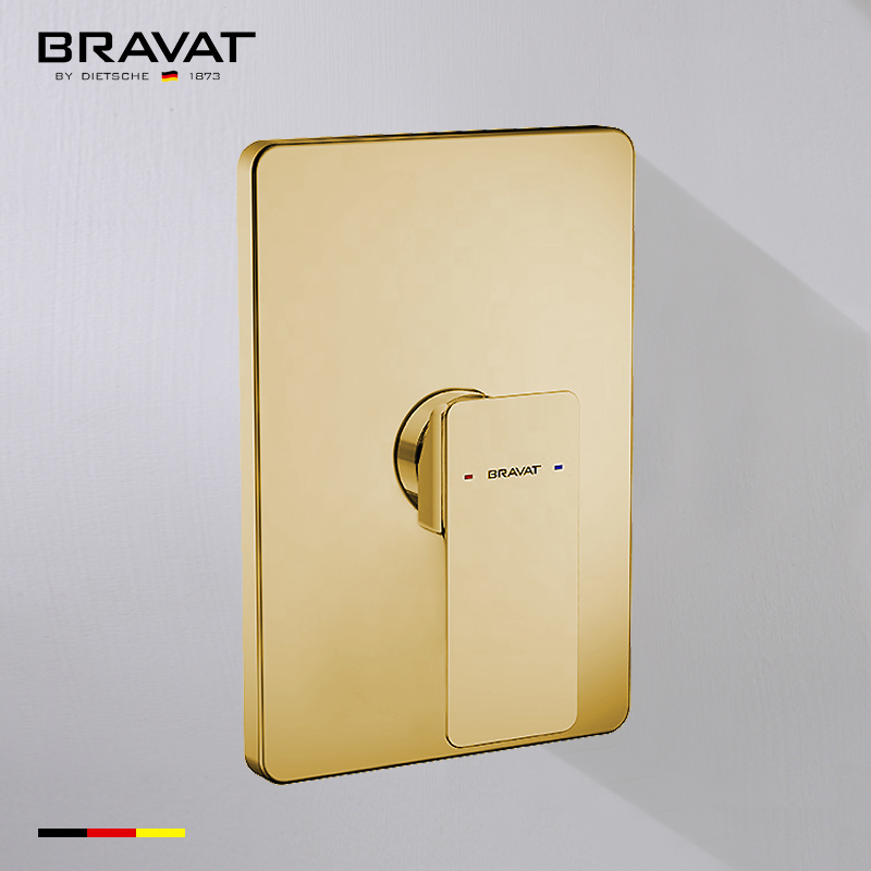 Bravat Brushed Gold Wall Mounted Shower Valve Mixer