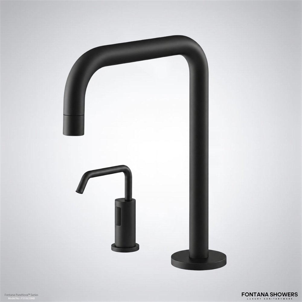 Fontana StreamVantage Matte Black Automatic Touchless Faucet & Soap Dispenser