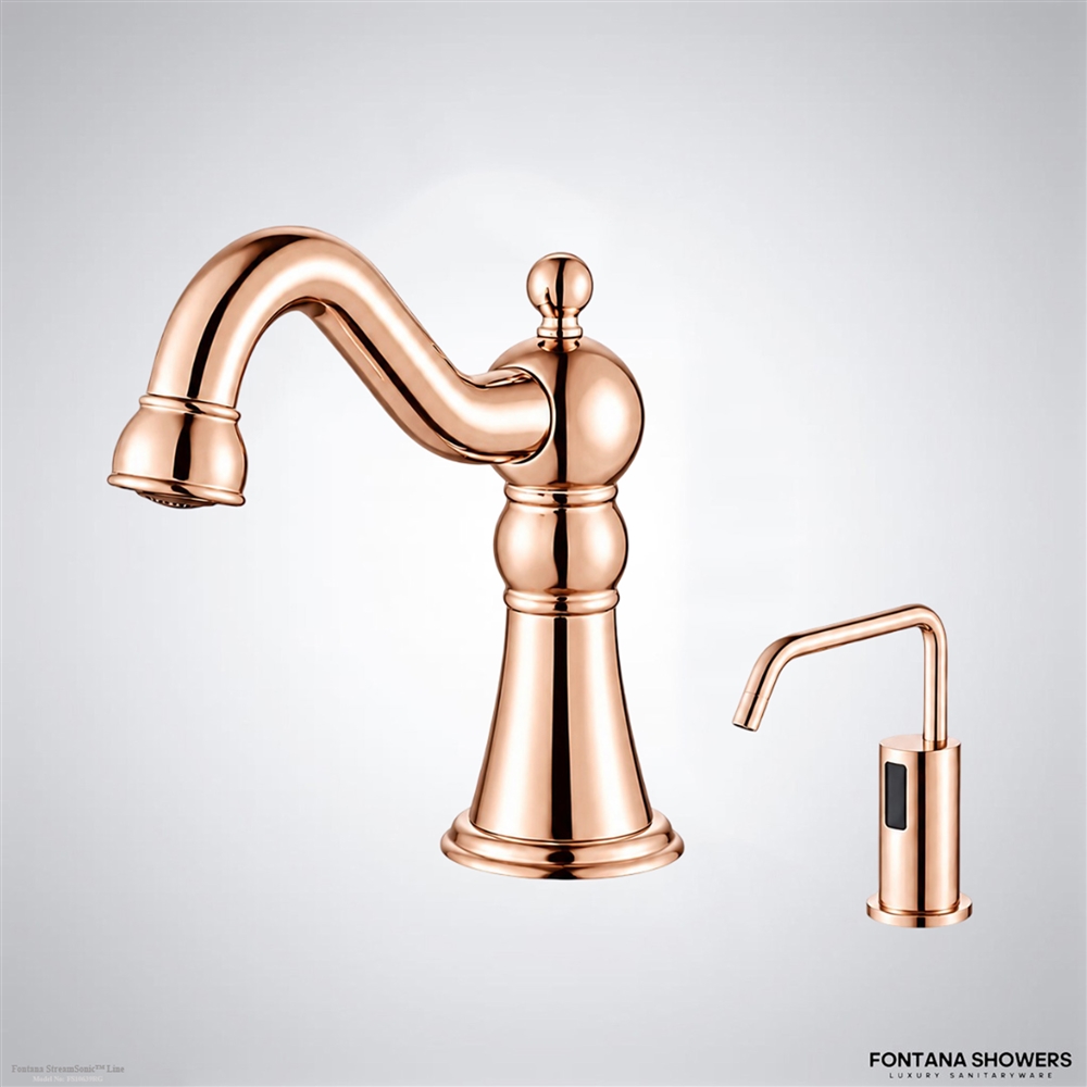 Fontana PureHarmony Rose Gold Dual Flow Touchless Faucet & Soap Dispenser