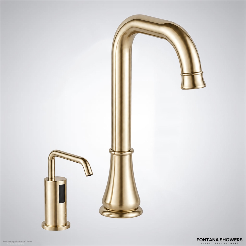 Fontana FlowInfinity Champagne Auto Continuum Touchless Faucet & Soap Dispenser