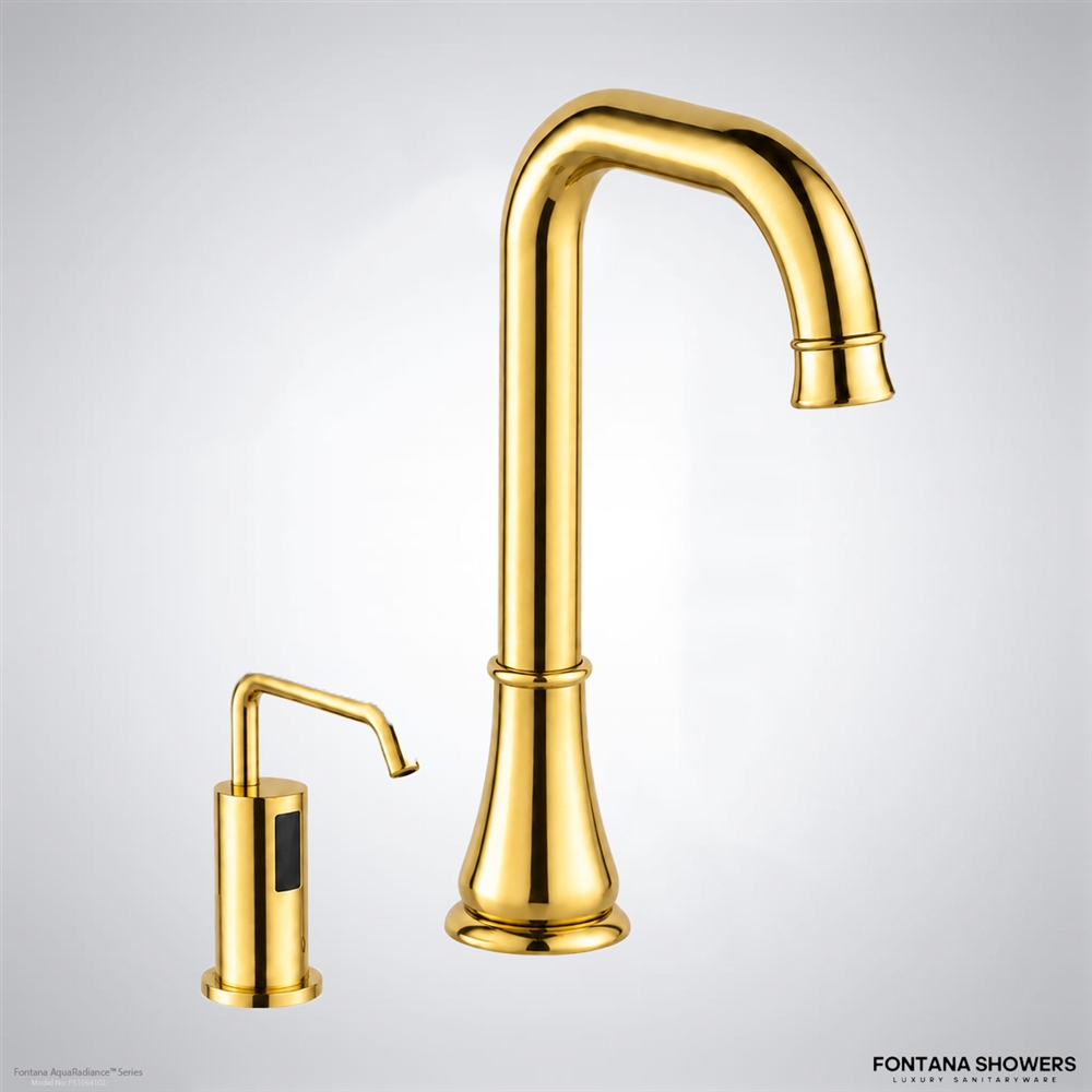 Fontana PureClean SyncFlow Gold sensor faucet and soap dispenser