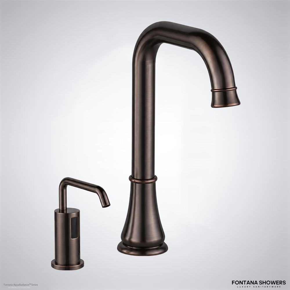 Fontana HydroVista Bronze automatic touchless faucet and soap dispenser