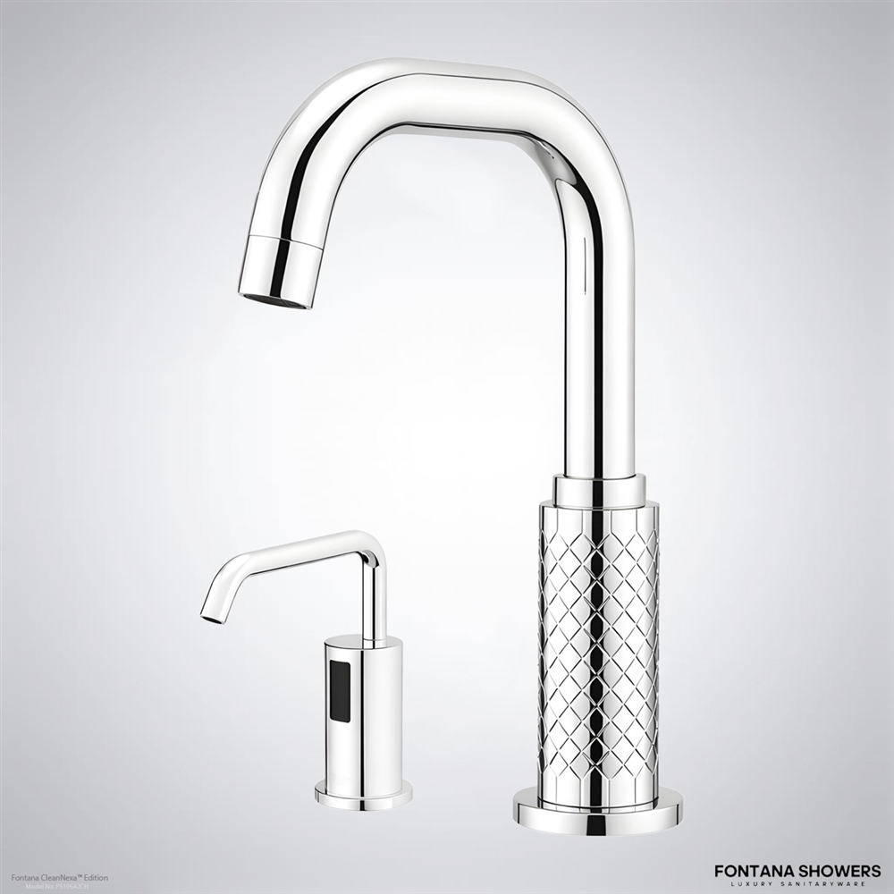 Fontana AutoSense Chrome touchless faucet and soap dispenser