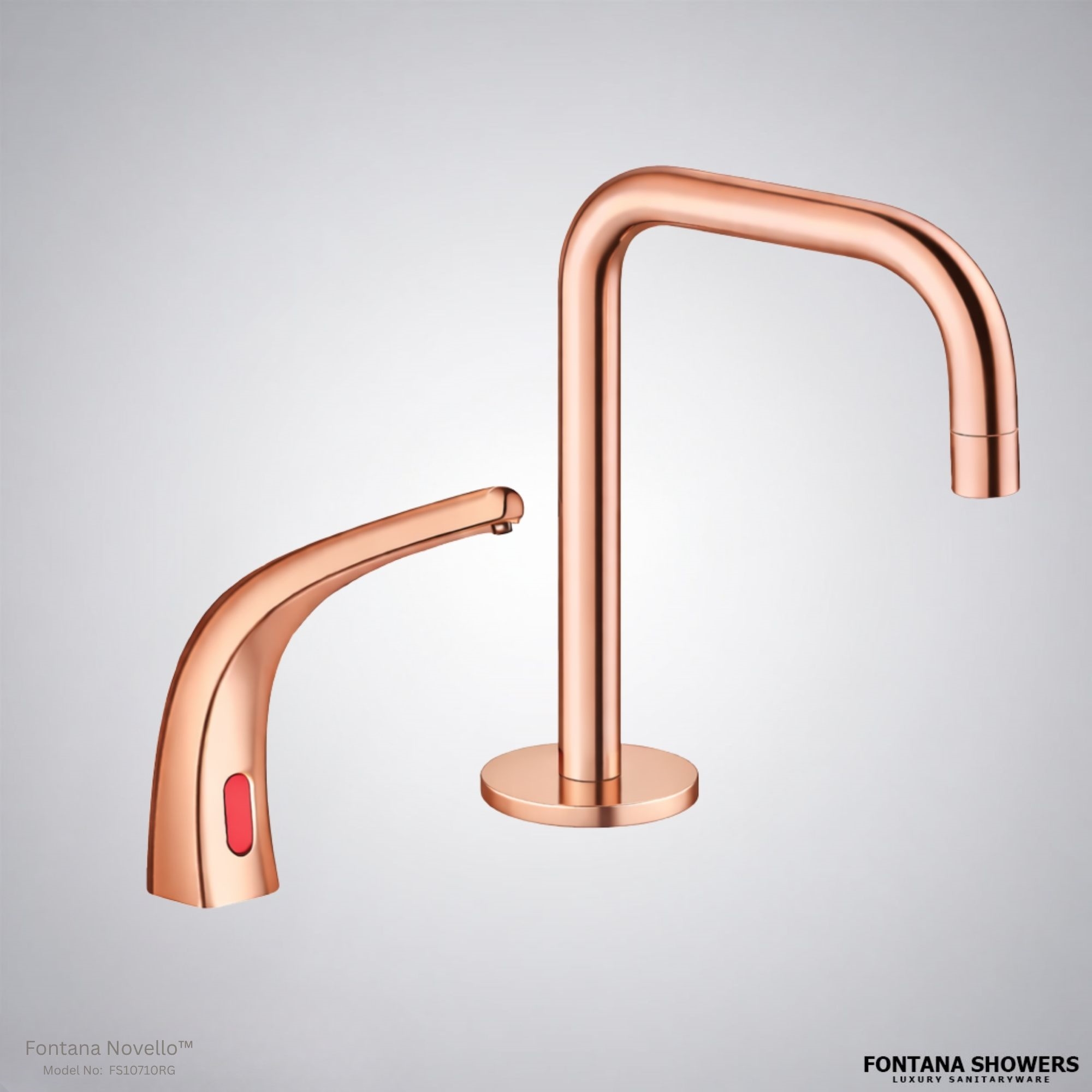 Fontana FS10710 rose gold touchless faucet and soap dispenser set