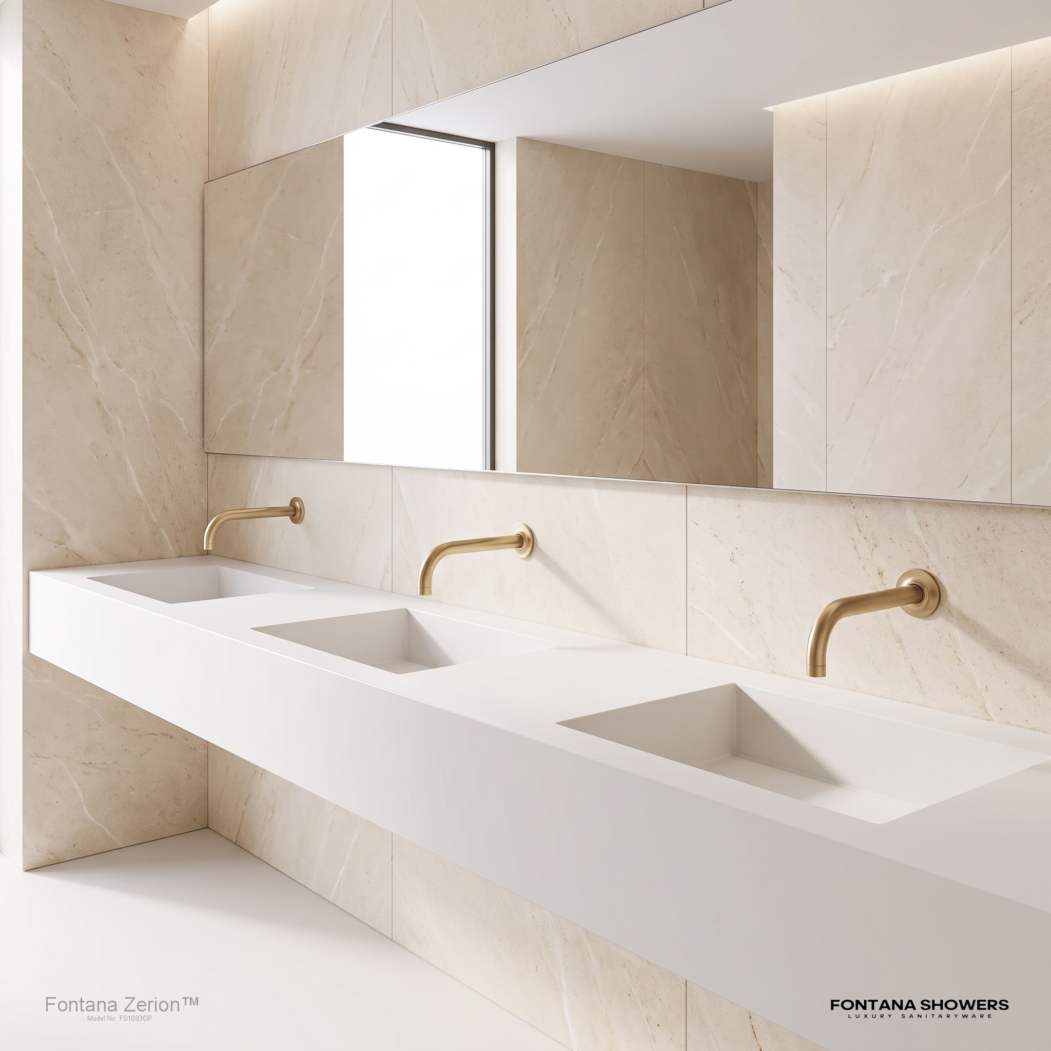Fontana Zerion Champagne Wall-Mounted Touchless Faucet